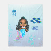 人魚パーソナライズされた フリースブランケット (正面)