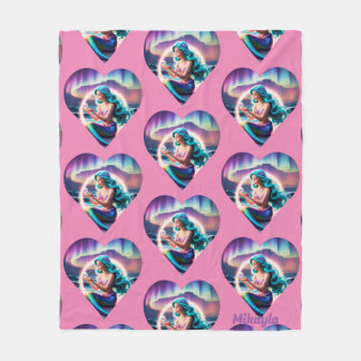 人魚パーソナライズされた フリースブランケット