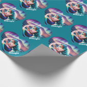 人魚パーソナライズされた ラッピングペーパー (角)