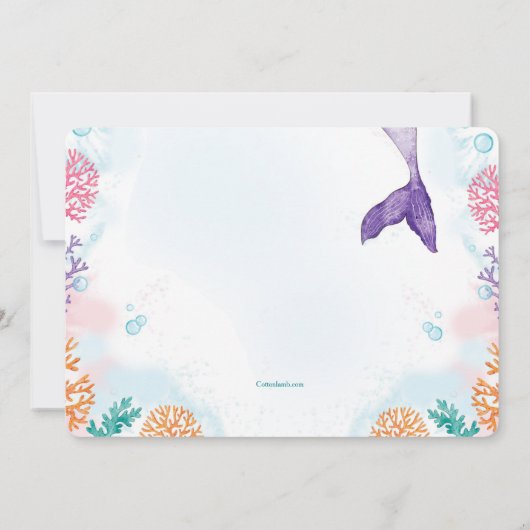 人魚パーティーの写真招待状 招待状 (裏面)