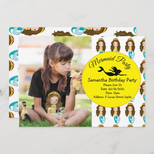 人魚パーティーの魔法 招待状 (正面/裏面)