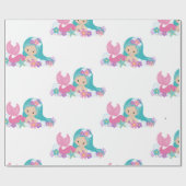 人魚パーティー パープル 包装紙 (フラット)