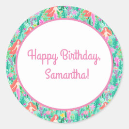 人魚パーティー・フード＆ドリンクラベルセット ラウンドシール