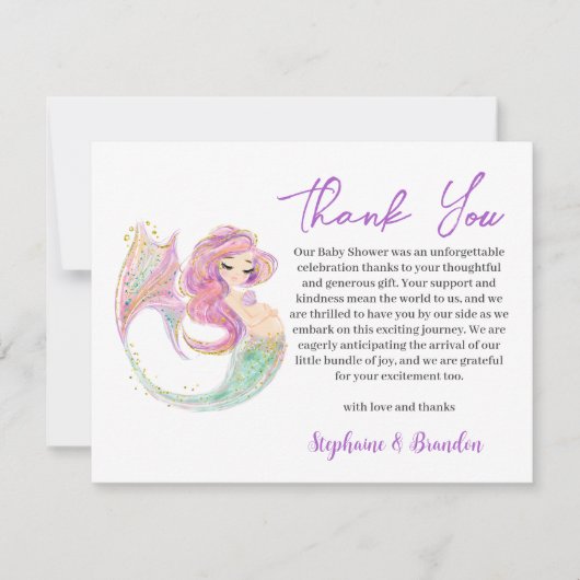 人魚パーティー ベビーシャワー 海の下でサンキュー シーズンカード (正面)
