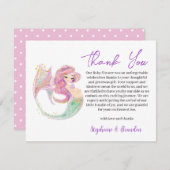 人魚パーティー ベビーシャワー 海の下でサンキュー シーズンカード (正面/裏面)