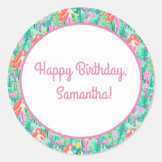 人魚パーティー　食品と飲料ラベルセット ラウンドシール