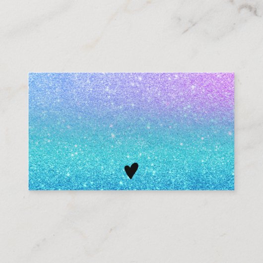 人魚ブルー感謝していグリッター愛で作った 名刺 (裏面)