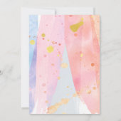 人魚プールのパーティー ピンクの人魚の誕生日 招待状 (裏面)