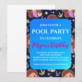 人魚プールパーティの招待状 招待状 (正面/裏面)