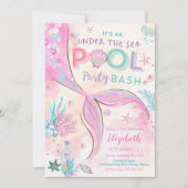 人魚プールパーティーの招待状 招待状 (正面)