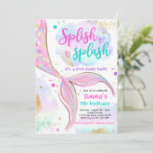 人魚プールパーティー ピンクの人魚 海の下 招待状 (スタンド正面)