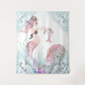 人魚ママのベビーシャワー背景バナー タペストリー (正面)