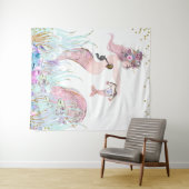 人魚ママ ベビーシャワー 背景 バナー タペストリー (インサイチュ(横))