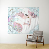 人魚ママ ベビーシャワー 背景 バナー タペストリー (インサイチュ(横))