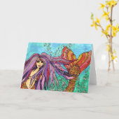 人魚ミシャ カード (黄色い花)