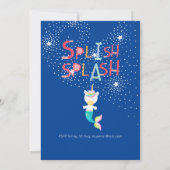 人魚ユニコーンプールパーティー ピンクグリッターガールズ 招待状 (裏面)