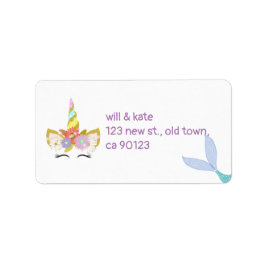 人魚ユニコーン住所 シール