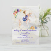 人魚ユニコーン ゴールド プレtty パープル 招待状 (スタンド正面)