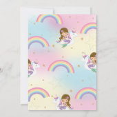 人魚ユニコーン プールパーティー 誕生日 招待状 (裏面)