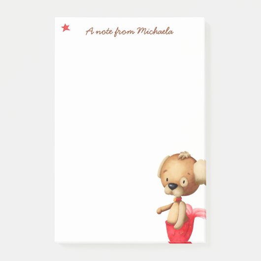 人魚ユニーク尾の付いた犬パーソナライズされた ポストイット (正面)