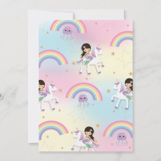 人魚一角獣（ユニコーン）第1回誕生パーティー 招待状 (裏面)