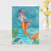 「人魚剣」のブランクの挨拶状 カード (黄色い花)