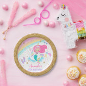 人魚及びユニコーンのプールを囲んでのパーティの紙皿 ペーパープレート (パーティー)