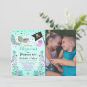 人魚及び海賊誕生日の兄弟姉妹の男の子の女の子の招待 招待状 (スタンド正面)