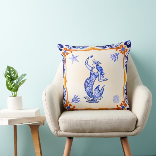 人魚地中海の クッション (椅子)