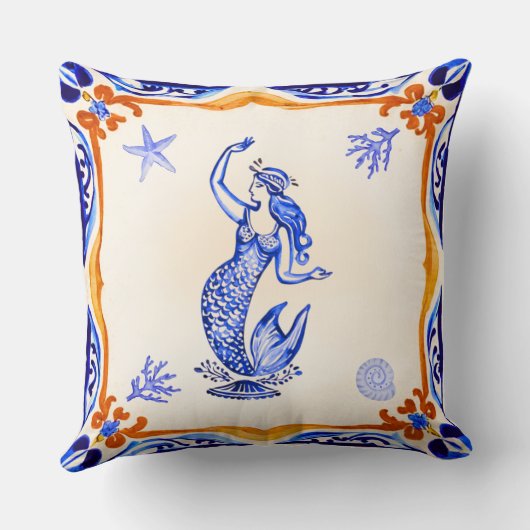 人魚地中海の クッション (裏面)