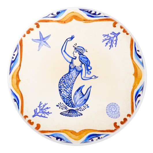 人魚地中海の セラミックノブ (正面)