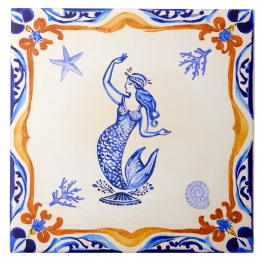 人魚地中海の タイル (正面)