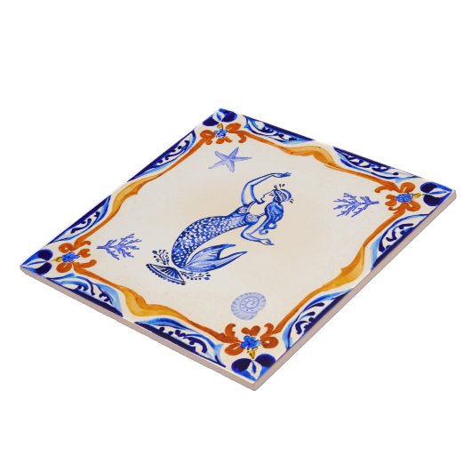 人魚地中海の タイル (側面)