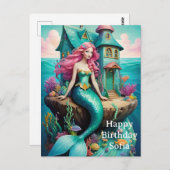 人魚姫お誕生日おめでとう ポストカード (正面/裏面)