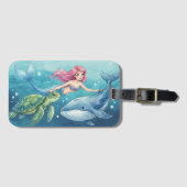 人魚姫と友達の荷物タグ ラゲッジタグ (正面横)