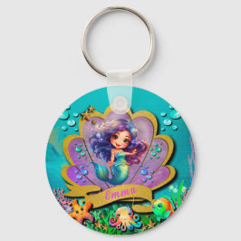 人魚姫と海底の世界 誕生日パーティー キーホルダー