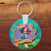 人魚姫と海底の世界 誕生日パーティー キーホルダー (正面)