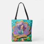 人魚姫と海底の世界 誕生日パーティー トートバッグ (裏面)