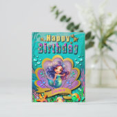 人魚姫と海底の世界 誕生日パーティー ポストカード (スタンド正面)