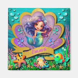 人魚姫と海底の世界 誕生日パーティー マグネット