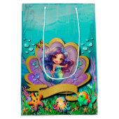 人魚姫と海底の世界 誕生日パーティー ミディアムペーパーバッグ (裏面)