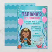 人魚姫のパーティー (黒髪) 招待状 (正面/裏面)