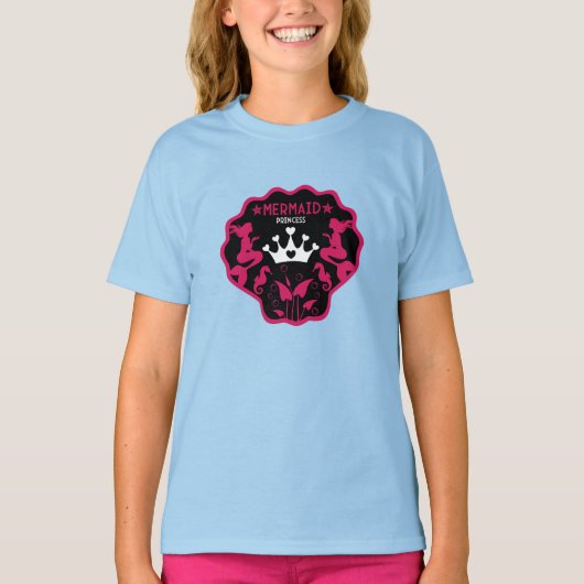 人魚姫の女の子 Tシャツ (正面)