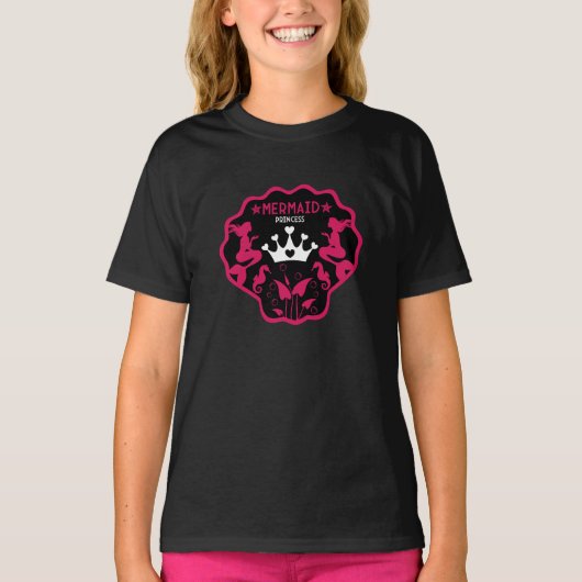 人魚姫の女の子 Tシャツ (正面)