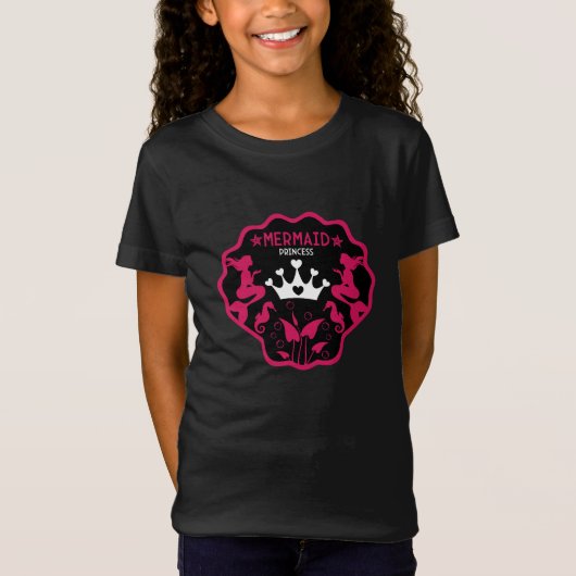 人魚姫の女の子 Tシャツ (正面)