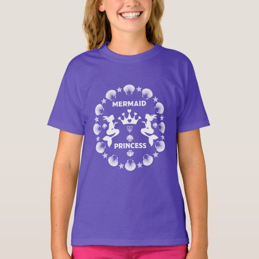 人魚姫の女の子 Tシャツ (正面)
