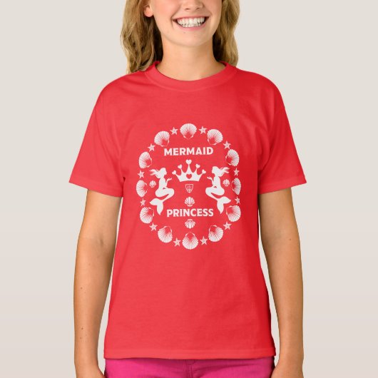 人魚姫の女の子 Tシャツ (正面)