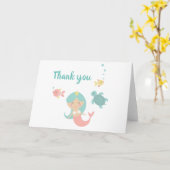 人魚姫の誕生日お礼カード カード (黄色い花)