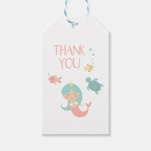 人魚姫の誕生日お礼タグ ギフトタグ (正面)