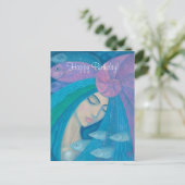 人魚姫の誕生日カスタマイズテキスト ポストカード (スタンド正面)